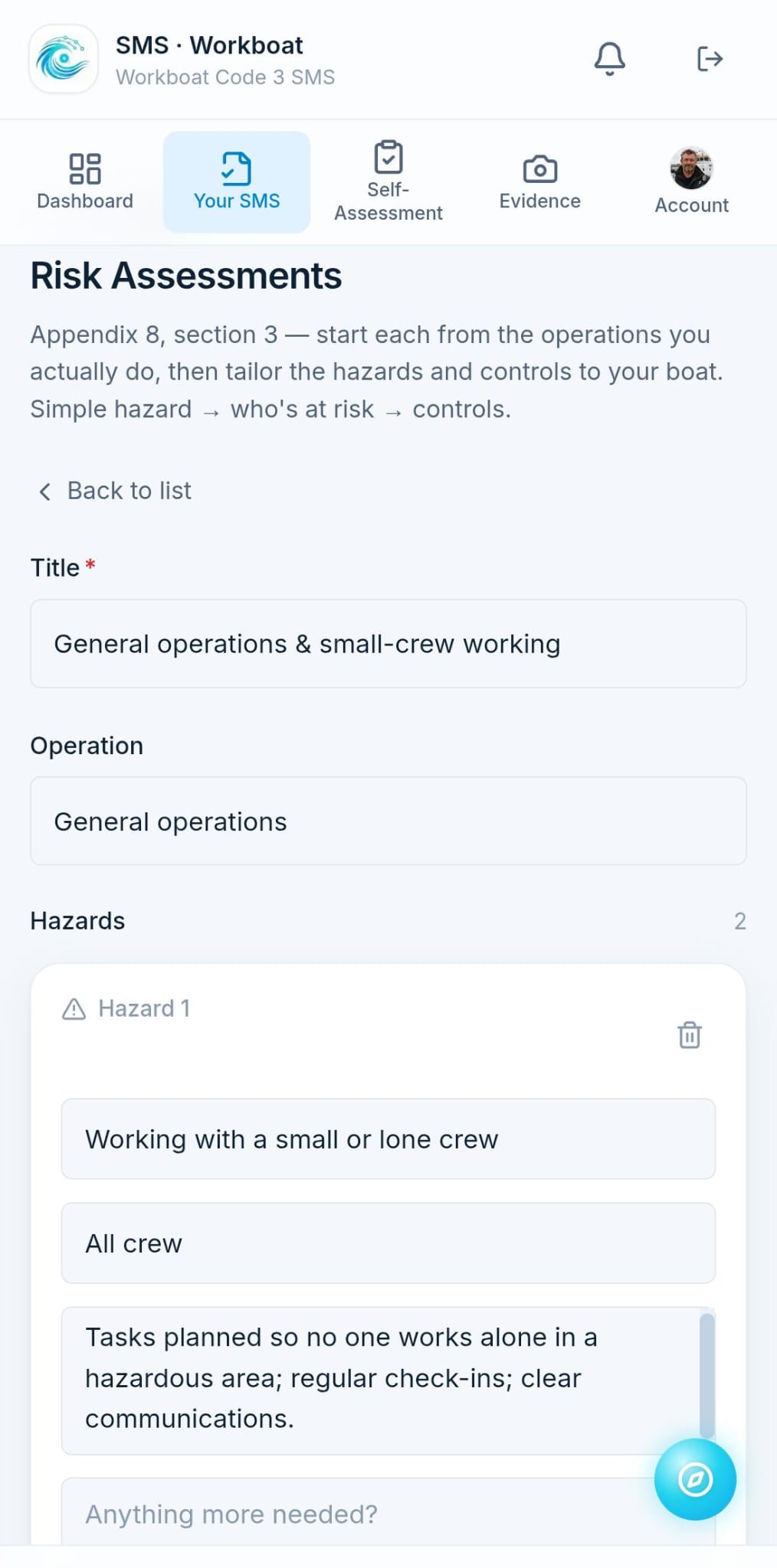 Authoring a risk assessment